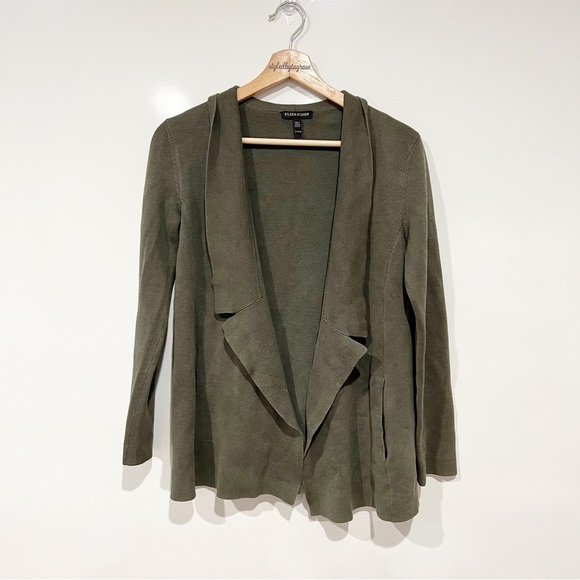 Eileen Fisher Silk & Organic Cotton Interlock Sweater Cardigan Jacket - Picture 5 of 11